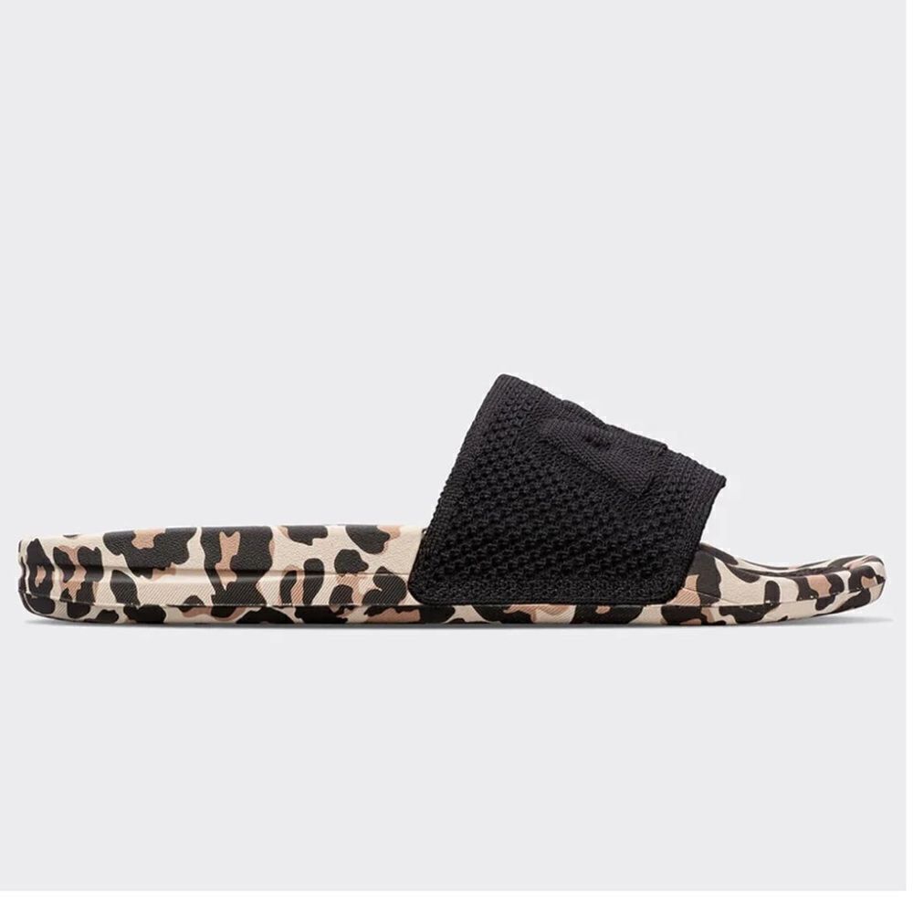 APL Big Logo TechLoom Slide Sandal in Black/Leopard Print. 🖤🤎 Size 5. New in b
